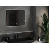 Mexen Erma világító LED fürdőszobai tükör 80 x 60 cm, 6000K, páramentes, fekete keret - 9814-080-060-611-70
