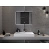 Mexen Erma 80 x 60 cm-es, LED-es 6000K, páramentes, fekete keretes fürdőszobai tükör - 9814-080-060-611-70
