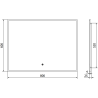 Mexen Erma 80 x 60 cm-es, LED-es 6000K, páramentes, fekete keretes fürdőszobai tükör - 9814-080-060-611-70
