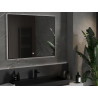 Mexen Erma LED-es, fűtött, 100 x 80 cm-es fürdőszobai tükör, 6000K, fekete keret - 9814-100-080-611-70