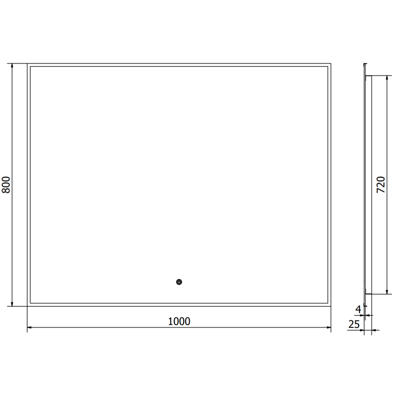 Mexen Erma oglindă de baie iluminată 100 x 80 cm, LED 6000K, anti-ceață, ramă neagră - 9814-100-080-611-70