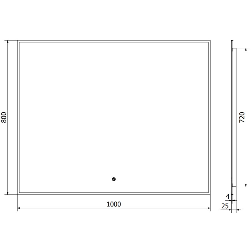 Mexen Erma oglindă de baie iluminată 100 x 80 cm, LED 6000K, antiaburire, ramă neagră - 9814-100-080-611-70
