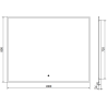 Mexen Erma oglindă de baie iluminată 100 x 80 cm, LED 6000K, antiaburire, ramă neagră - 9814-100-080-611-70