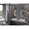 Mexen Orla 50 x 70 cm-es, LED 6000K, páramentes, fekete keretes fürdőszobai tükör világítással - 9815-050-070-611-70