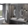Mexen Orla oglindă de baie iluminată 50 x 70 cm, LED 6000K, anti-abur, ramă neagră - 9815-050-070-611-70