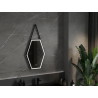 Mexen Orla 50 x 70 cm-es, LED 6000K, páramentes, fekete keretes fürdőszobai tükör világítással - 9815-050-070-611-70