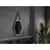 Mexen Orla oglindă de baie iluminată 50 x 70 cm, LED 6000K, anti-abur, ramă neagră - 9815-050-070-611-70