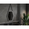 Mexen Orla megvilágított fürdőszobai tükör 60 x 80 cm, LED 6000K, páramentes, fekete keret - 9815-060-080-611-70
