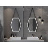 Mexen Orla megvilágított fürdőszobai tükör 60 x 80 cm, LED 6000K, páramentes, fekete keret - 9815-060-080-611-70