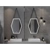 Mexen Orla oglindă iluminată de baie 60 x 80 cm, LED 6000K, anti aburire, ramă neagră - 9815-060-080-611-70