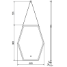 Mexen Orla megvilágított fürdőszobai tükör 60 x 80 cm, LED 6000K, páramentes, fekete keret - 9815-060-080-611-70