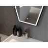 Mexen Orla megvilágított fürdőszobai tükör 60 x 80 cm, LED 6000K, páramentesítő, fekete keret - 9815-060-080-611-70