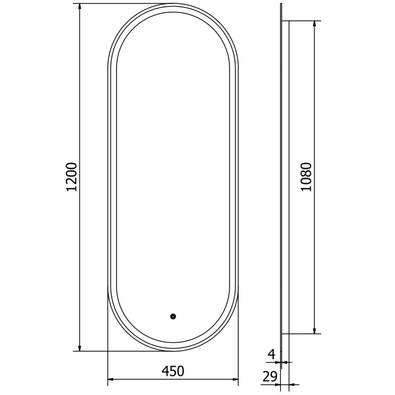Mexen Bono oglindă de baie iluminată 45 x 120 cm, LED 6000K, antiaburire - 9816-045-120-611-00