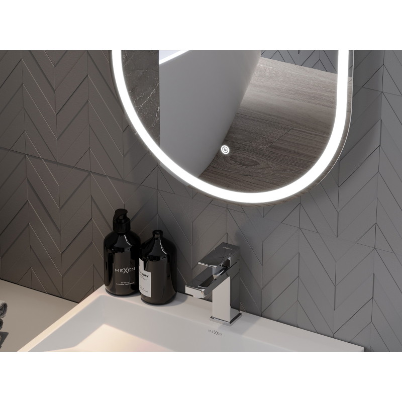 Mexen Bono fűtött világítású fürdőszobai tükör 55 x 155 cm, LED 6000K, páramentesítő - 9816-055-155-611-00