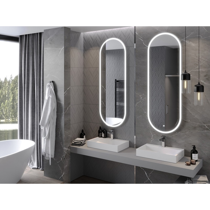 Mexen Bono fűtött világítású fürdőszobai tükör 55 x 155 cm, LED 6000K, páramentesítő - 9816-055-155-611-00