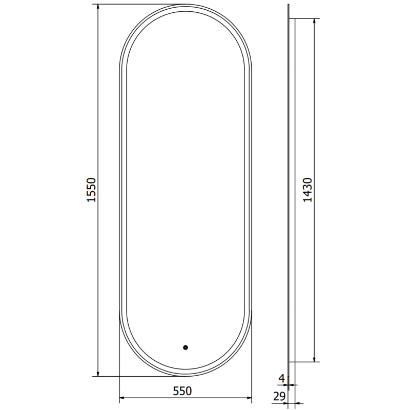 Mexen Bono oglindă de baie iluminată 55 x 155 cm, LED 6000K, antiaburire - 9816-055-155-611-00