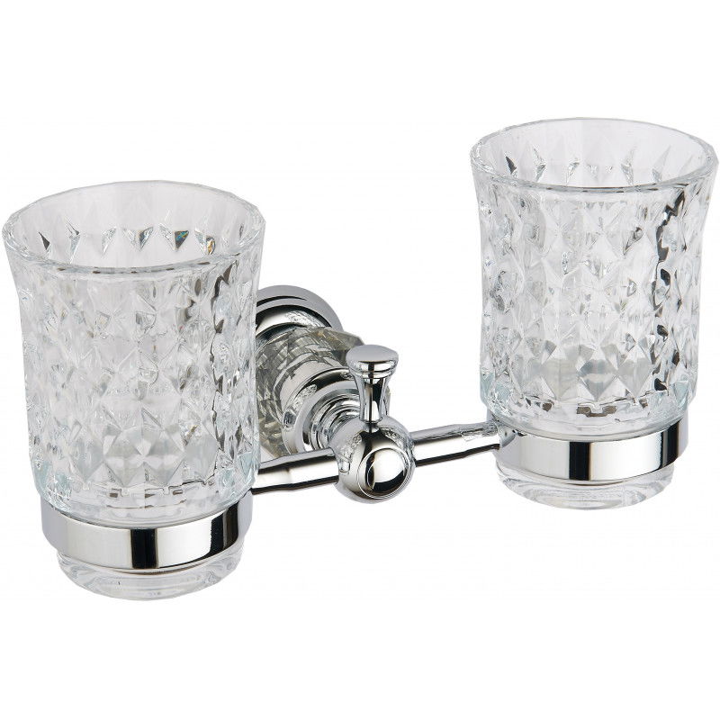 Mexen Estela pahar dublu pentru periuțe de dinți, crom - 7011552-00