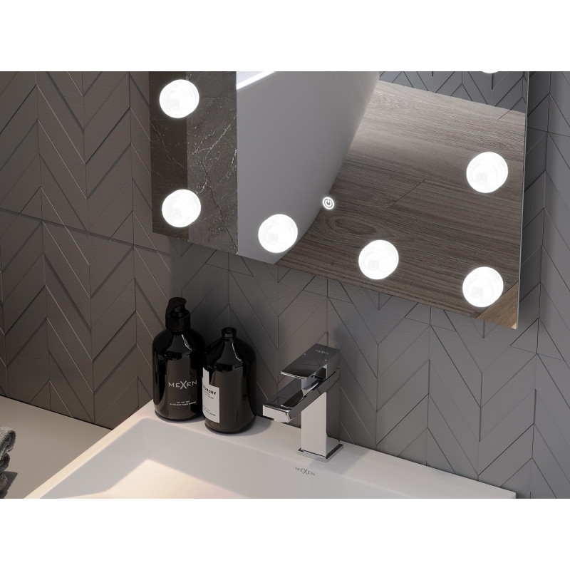 Mexen Dona megvilágított fürdőszobai tükör 50 x 70 cm, LED 6000K, páramentesítő - 9818-050-070-611-00