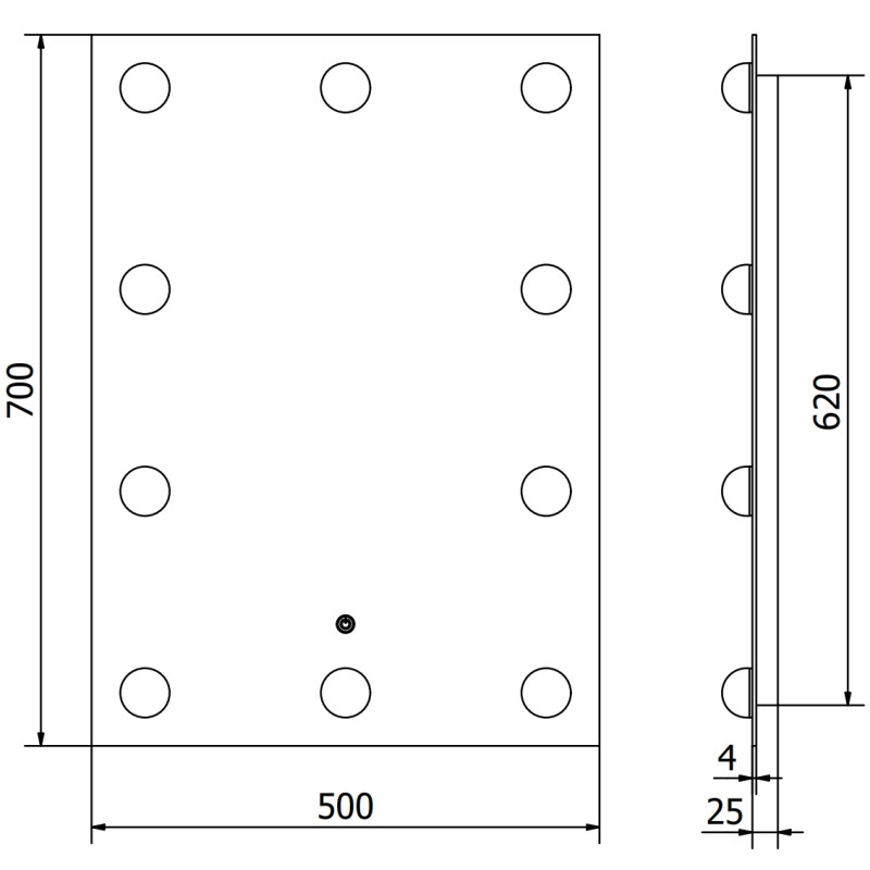 Mexen Dona megvilágított fürdőszobai tükör 50 x 70 cm, LED 6000K, páramentesítő - 9818-050-070-611-00