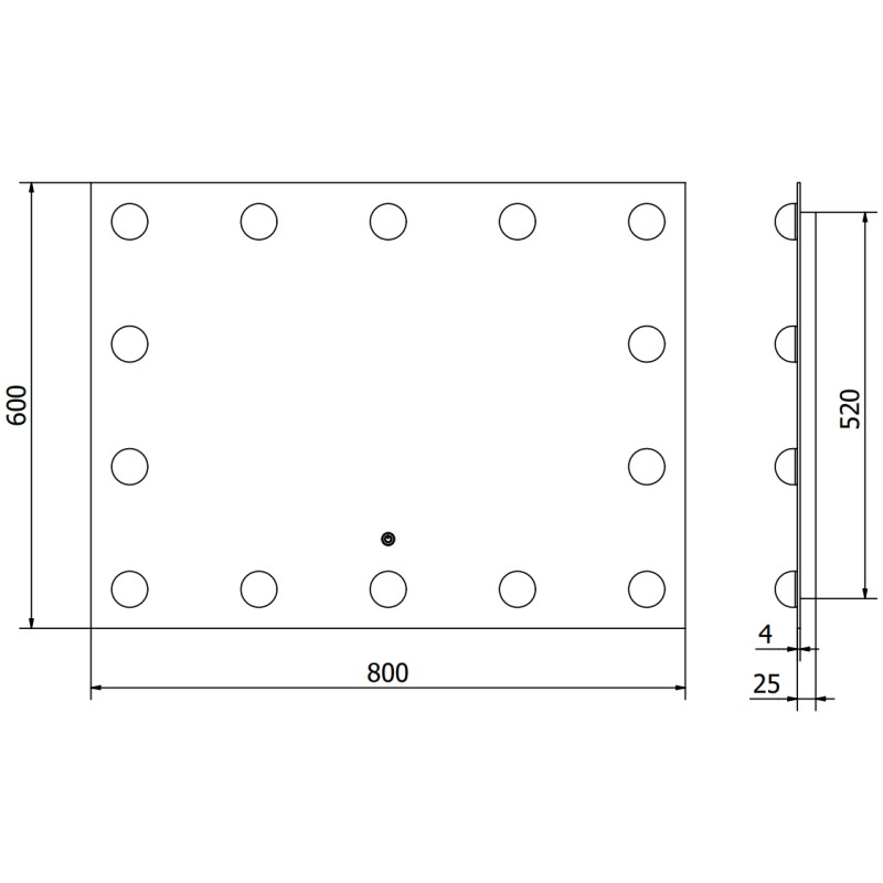 Mexen Dona 80 x 60 cm-es, LED 6000K, páramentes fürdőszobai tükör - 9818-080-060-611-00