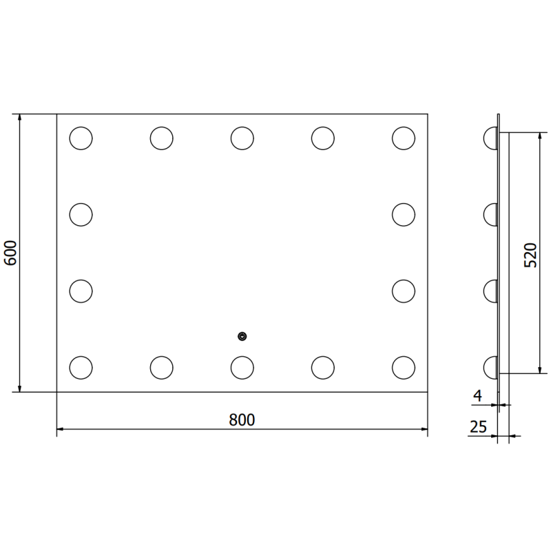Mexen Dona LED világítású fürdőszobai tükör 80 x 60 cm, LED 6000K, páramentes - 9818-080-060-611-00
