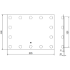 Mexen Dona LED-es megvilágított fürdőszobai tükör, 80 x 60 cm, 6000K, páramentesítő - 9818-080-060-611-00
