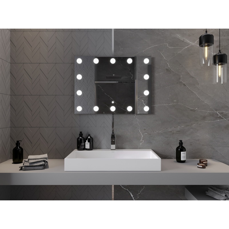 Mexen Dona oglindă de baie cu iluminare 80 x 60 cm, LED 6000K, antiaburire - 9818-080-060-611-00