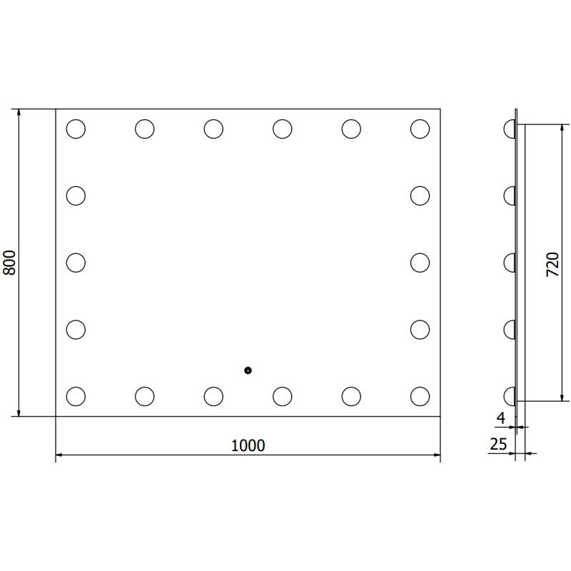 Mexen Dona LED-es, 100 x 80 cm-es fürdőszobai tükör, 6000K, páramentes - 9818-100-080-611-00
