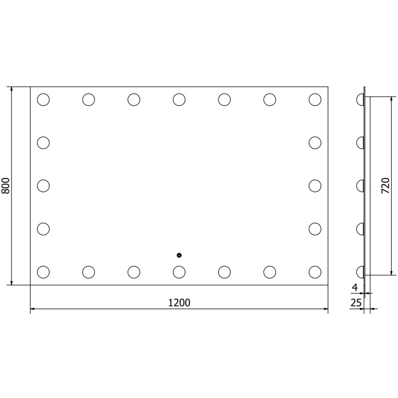 Mexen Dona oglindă de baie iluminată 120 x 80 cm, LED 6000K, anti-abur - 9818-120-080-611-00
