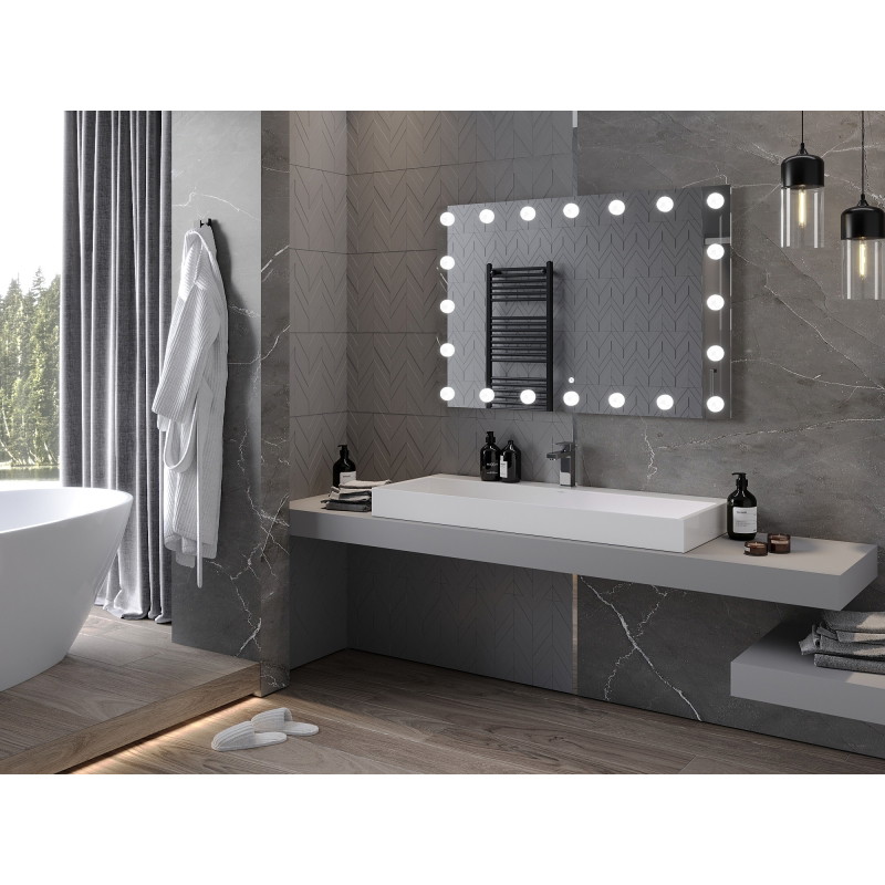 Mexen Dona 120 x 80 cm-es, LED 6000K világítós fürdőszobai tükör, páramentes - 9818-120-080-611-00