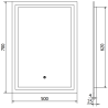 Mexen Miko megvilágított fürdőszobai tükör 50 x 70 cm, LED 6000K, anti-pára - 9819-050-070-611-00