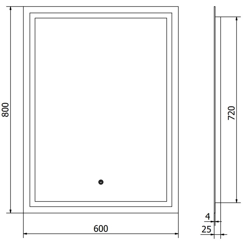 Mexen Miko oglindă de baie iluminată 60 x 80 cm, LED 6000K, anti-aburire - 9819-060-080-611-00