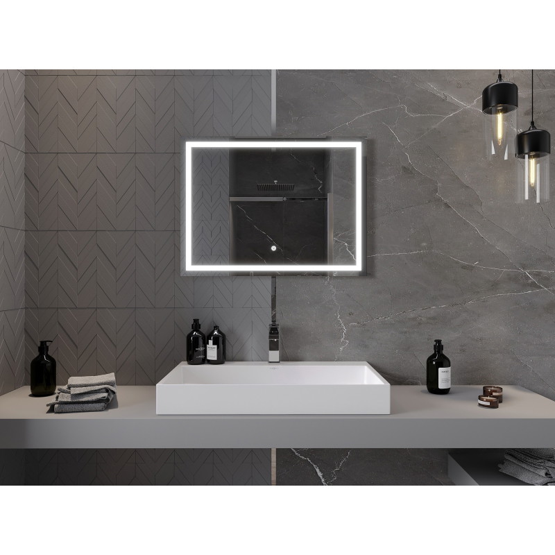 Mexen Miko megvilágított fürdőszobai tükör 80 x 60 cm, LED 6000K, páramentes - 9819-080-060-611-00