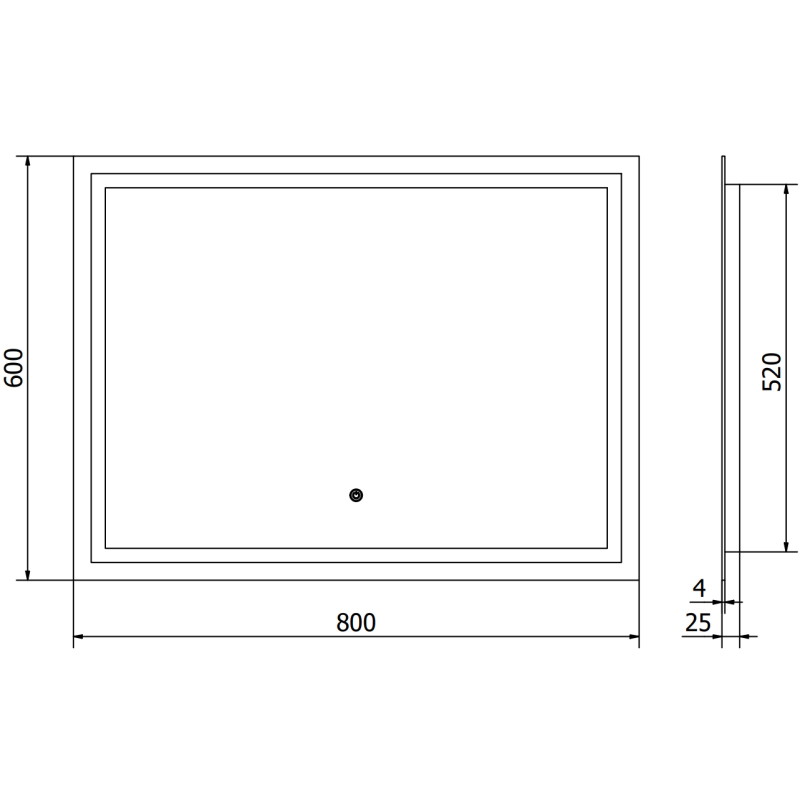 Mexen Miko megvilágított fürdőszobai tükör 80 x 60 cm, LED 6000K, páramentes - 9819-080-060-611-00