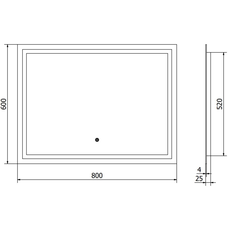 Mexen Miko megvilágított fürdőszobai tükör 100 x 80 cm, LED 6000K, páramentesítő - 9819-100-080-611-00