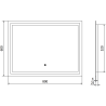 Mexen Miko megvilágított fürdőszobai tükör 100 x 80 cm, LED 6000K, anti-pára - 9819-100-080-611-00