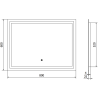 Mexen Miko oglindă de baie iluminată 100 x 80 cm, LED 6000K, antiabur - 9819-100-080-611-00