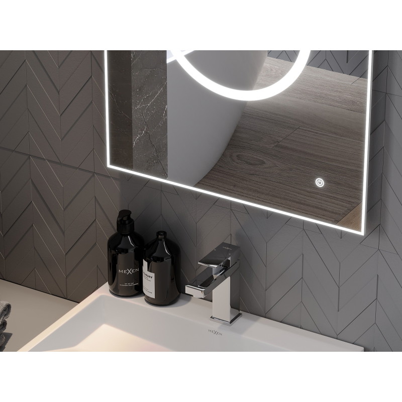 Mexen Koga 50 x 70 cm-es, LED 6000K, páramentes világított fürdőszobai tükör - 9821-050-070-611-00