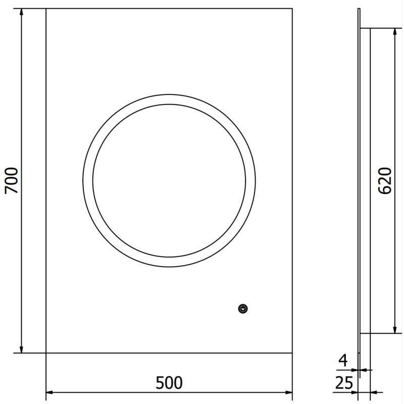 Mexen Koga oglindă de baie iluminată 50 x 70 cm, LED 6000K, anti-aburire - 9821-050-070-611-00