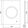 Mexen Koga LED világítású fürdőszobai tükör 50 x 70 cm, 6000K, páramentesítő - 9821-050-070-611-00