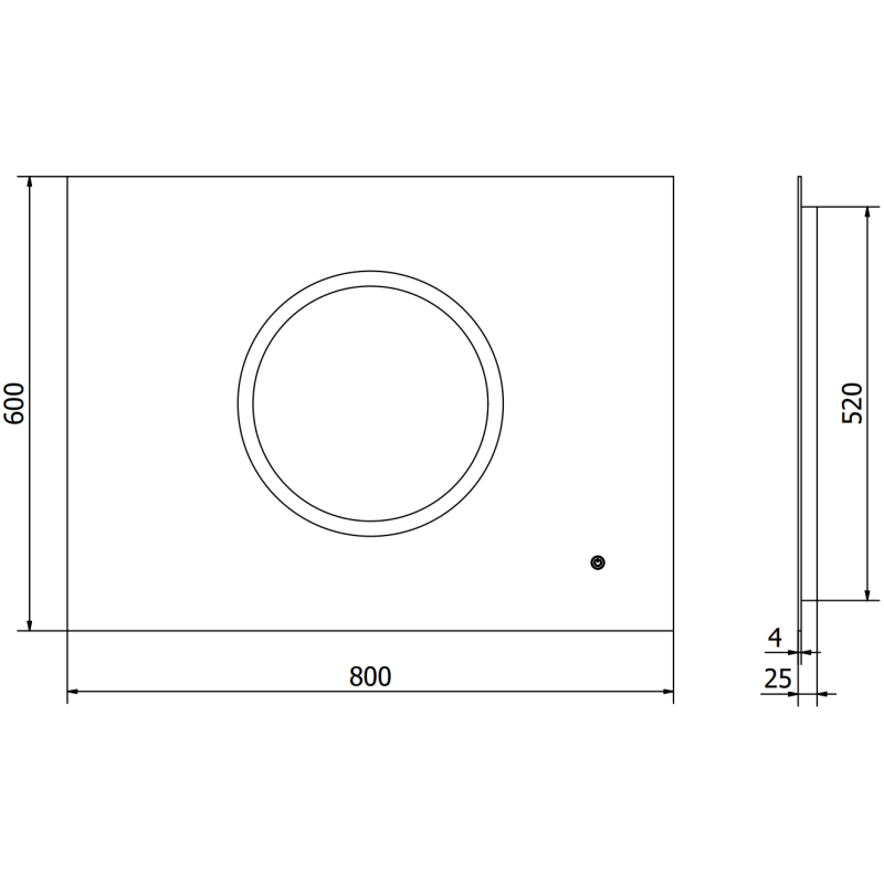 Mexen Koga oglindă de baie iluminată 80 x 60 cm, LED 6000K, anti-abur - 9821-080-060-611-00