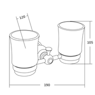 Mexen Estela dupla fogkefetartó pohár, arany - 7011552-50