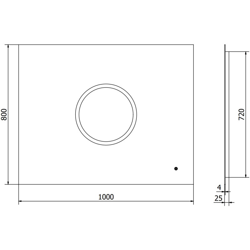 Mexen Koga 100 x 80 cm-es, LED 6000K, páramentes fürdőszobai tükör - 9821-100-080-611-00
