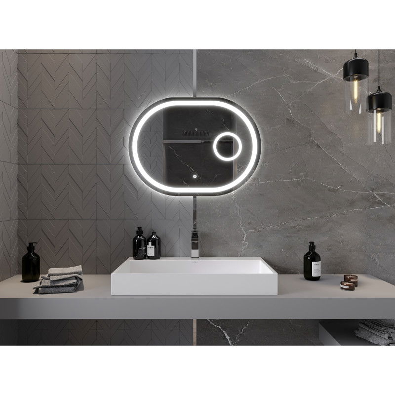 Mexen Umba oglindă de baie iluminată cu oglindă cosmetică 80 x 60 cm, LED 6000K, antiaburire - 9822-080-060-611-00