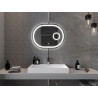 Mexen Umba LED világítású fürdőszobai tükör kozmetikai nagyítóval, 80 x 60 cm, 6000K, páramentes
