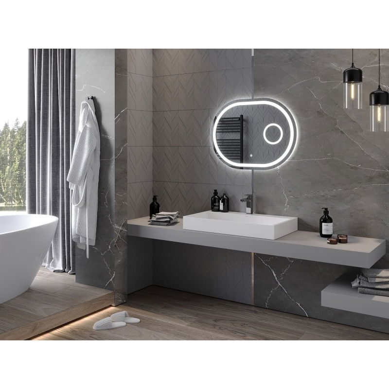 Mexen Umba oglindă de baie iluminată cu oglindă cosmetică 80 x 60 cm, LED 6000K, antiaburire - 9822-080-060-611-00