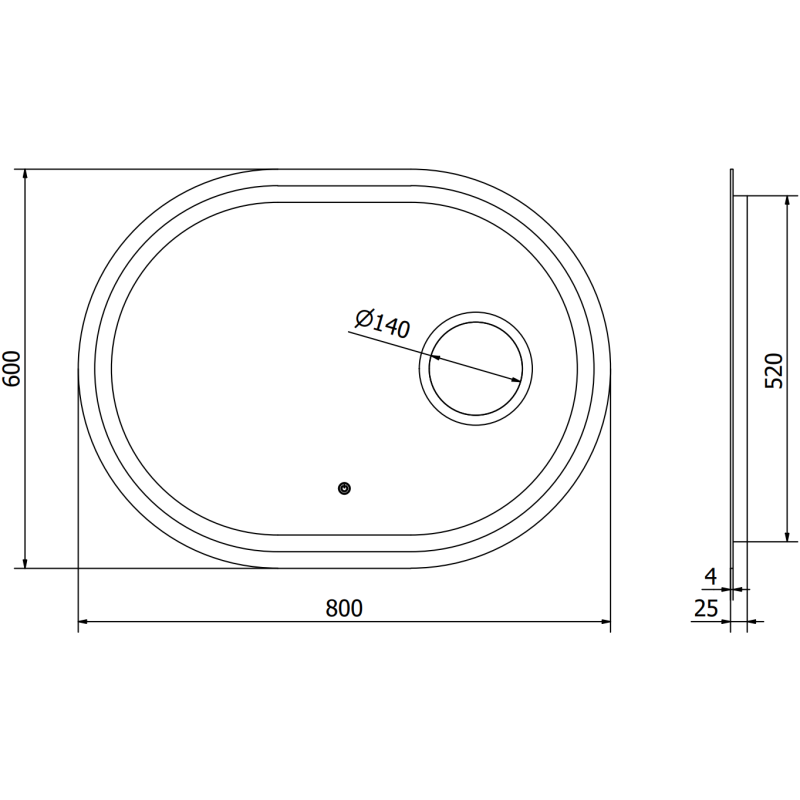 Mexen Umba oglindă de baie iluminată cu oglindă cosmetică 80 x 60 cm, LED 6000K, antiaburire - 9822-080-060-611-00