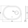 Mexen Umba oglindă de baie iluminată cu oglindă cosmetică 80 x 60 cm, LED 6000K, antiaburire - 9822-080-060-611-00