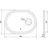 Mexen Umba oglindă iluminată de baie cu oglindă cosmetică 80 x 60 cm, LED 6000K, anti aburire - 9822-080-060-611-00