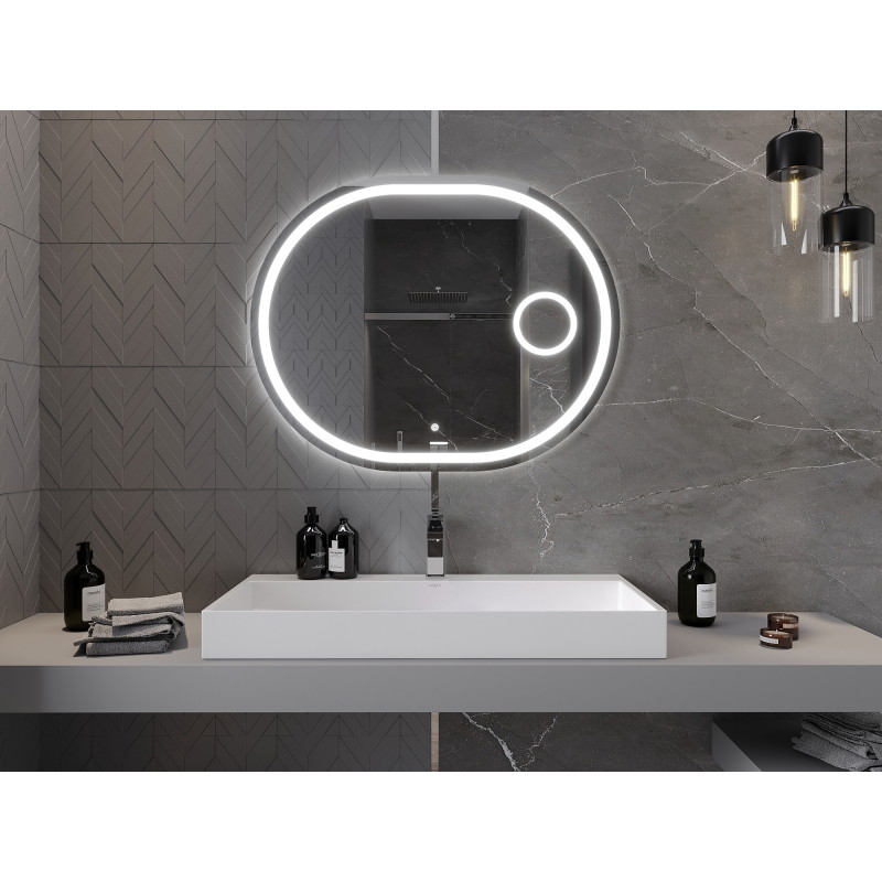 Mexen Umba oglindă de baie iluminată cu oglindă cosmetică 100 x 80 cm, LED 6000K, anti-ceață - 9822-100-080-611-00
